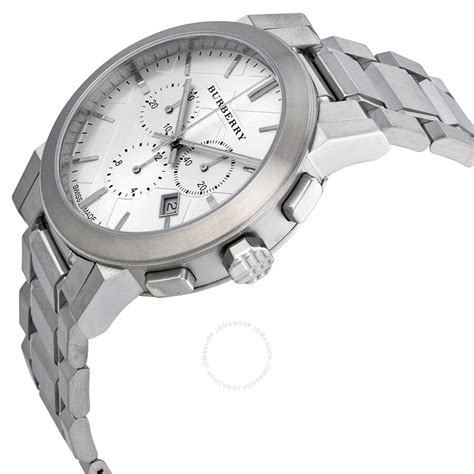 silver burberry watches men|burberry watches men chronograph.